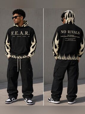New Mens Lex Talionis No Rivals Flame Hoodie - L